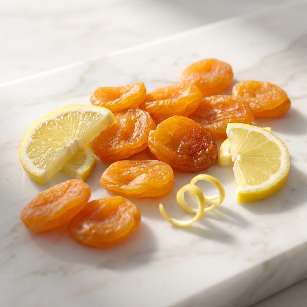 Apricots with lemon zest
